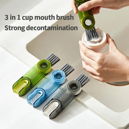 3In1 Cleaning Tool Cup Brush Micro Lid Brushes Useful Product Multifunction Nursing Water Bottle Cover Cleaning Brush Household